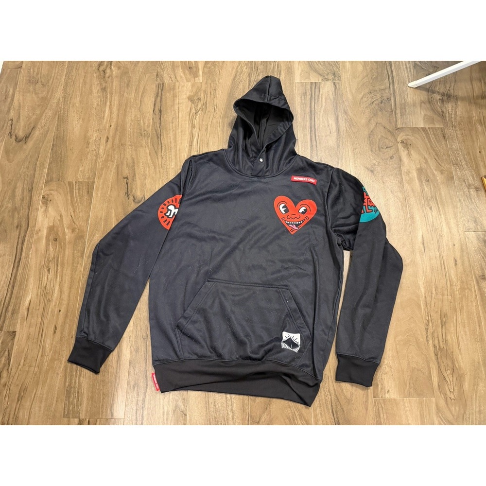 Keith Haring Members Only Windbreaker Jacket Small Multicolor Graffiti Hoody